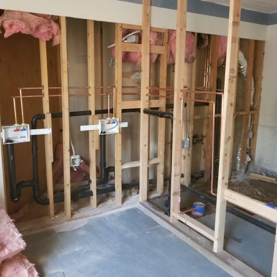 Copper pipe rough-in and plumbing installation in West Samoset